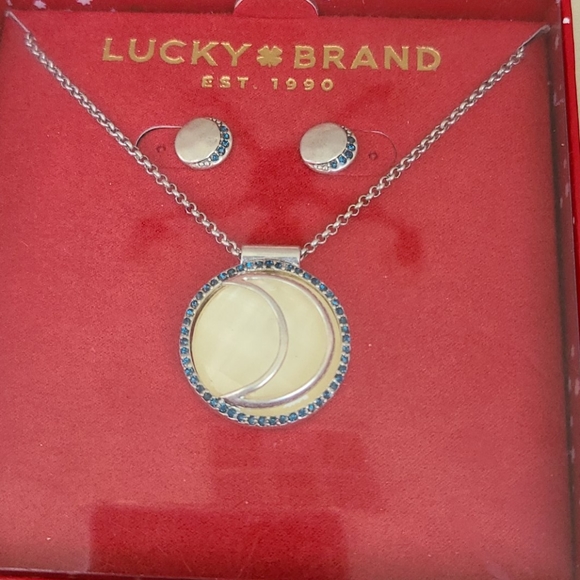 Lucky Brand Jewelry - Lucky Brand Pendant Earring Set Moonstone Semi Precious Jewelry Eclectic Gift